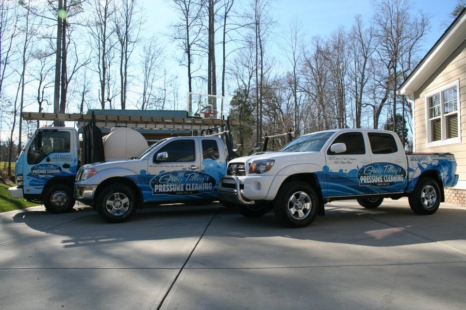 Greg Tilley's Pressure Cleaning work vehicles